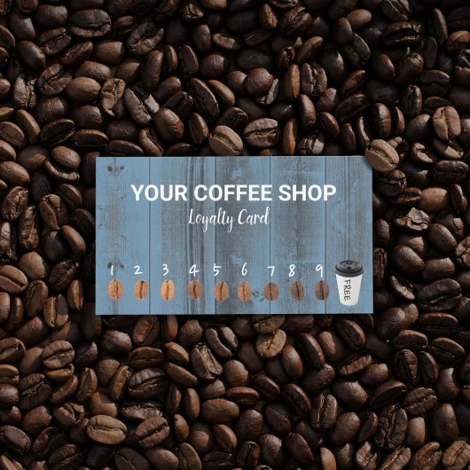 Loyalty Cards Rustic Dusty Blue Barn Wood Treuekarte