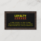 Loyalty Coffee Punch Burlap Border #2 Treuekarte (Rückseite)