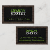 Loyalty Coffee Punch Burlap Border Treuekarte (Vorne/Hinten)