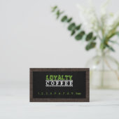 Loyalty Coffee Punch Burlap Border Treuekarte (Stehend Vorderseite)