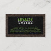Loyalty Coffee Punch Burlap Border Treuekarte (Rückseite)