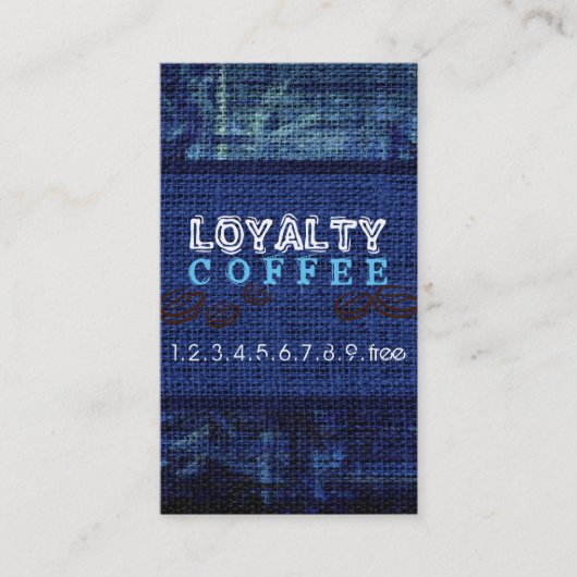 Loyalty Coffee Punch Burlap Look #10 Treuekarte (Vorderseite)