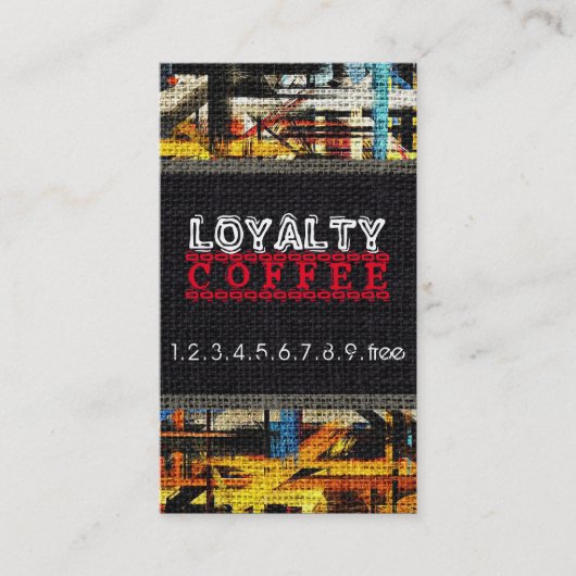 Loyalty Coffee Punch Burlap Look #20 Treuekarte (Vorderseite)