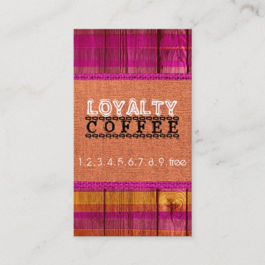 Loyalty Coffee Punch Burlap Look #24 Treuekarte (Vorderseite)
