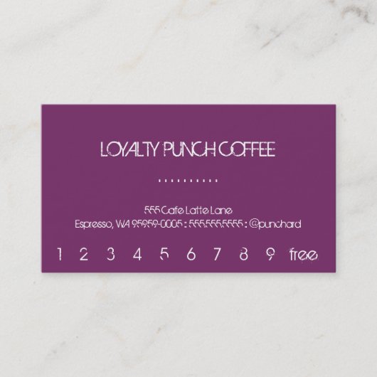Loyalty Coffee Punch Card Treuekarte (Vorderseite)