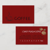 Loyalty Coffee Punch Deep Red Background Treuekarte (Vorne/Hinten)