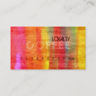 Loyalty Coffee Punch Farbiges modernes Holz #37 Treuekarte