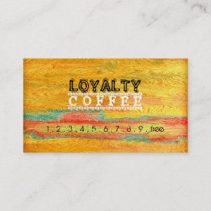 Loyalty Coffee Punch Farbiges modernes Holz #6 Treuekarte