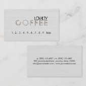 Loyalty Coffee Punch Modern White Wood Grain #9 Treuekarte (Vorne/Hinten)
