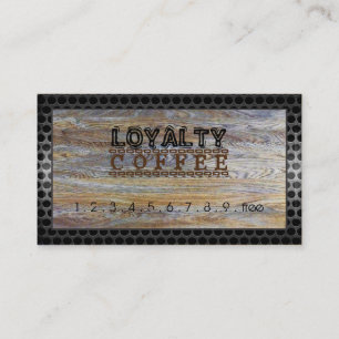 Loyalty Coffee Punch Modern Wood Grain #10 Treuekarte