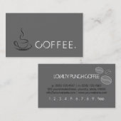 Loyalty Coffee Punch Moderner Dim Grau Hintergrund Treuekarte (Vorne/Hinten)