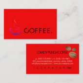 Loyalty Coffee Punch Moderner roter Hintergrund Treuekarte (Vorne/Hinten)