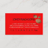 Loyalty Coffee Punch Moderner roter Hintergrund Treuekarte (Rückseite)