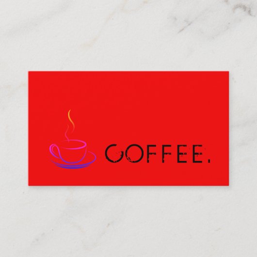 Loyalty Coffee Punch Moderner roter Hintergrund Treuekarte (Vorderseite)