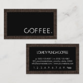 Loyalty Coffee Punch Moderner schwarzer Hintergrun Treuekarte (Vorne/Hinten)
