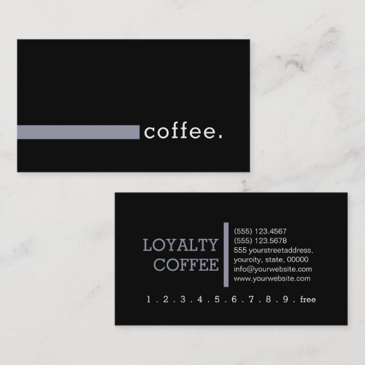 Loyalty Coffee Punch Modernes Herrenhaus Treuekarte (Vorne/Hinten)