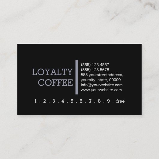 Loyalty Coffee Punch Modernes Herrenhaus Treuekarte (Rückseite)