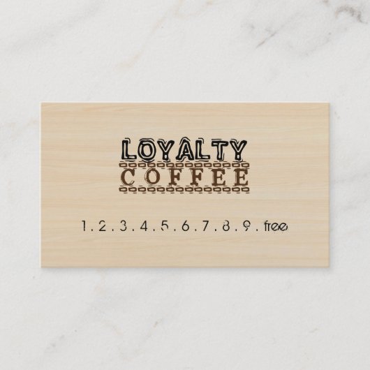 Loyalty Coffee Punch Modernes Holz Treuekarte (Vorderseite)
