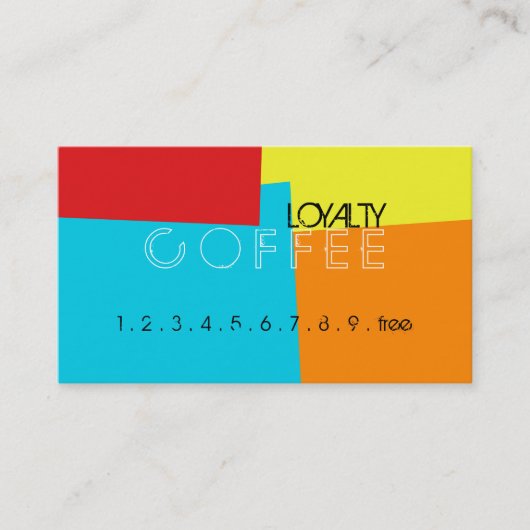 Loyalty Coffee Punch Retro Farbmuster #4 Treuekarte (Vorderseite)