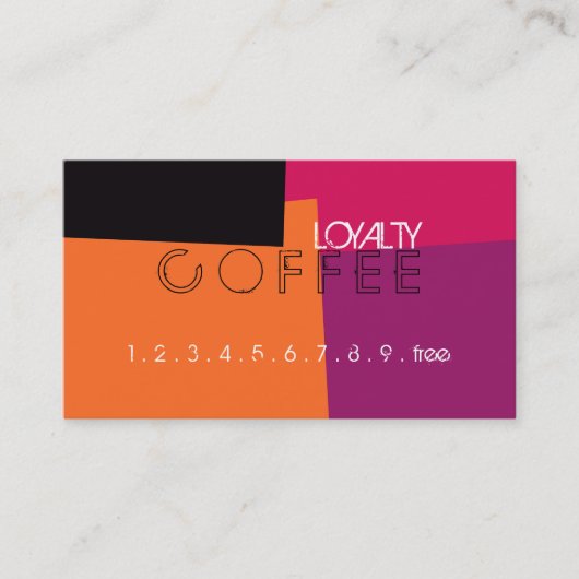 Loyalty Coffee Punch Retro Farbmuster #9 Treuekarte (Vorderseite)