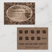 Loyalty Coffee Shop Latte Tasse Bohnen Braun Kunst Visitenkarte (Vorne/Hinten)