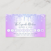 Loyalty Cupcake Bäckerei Koch Lila Glitzer Tropfen Visitenkarte (Vorderseite)