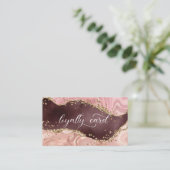 Loyalty Glitzer Marmor 5 Nails Lashes Visitenkarte (Stehend Vorderseite)