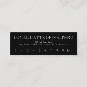 Loyalty Latte Drive-Thru Caslon Open Treuekarte
