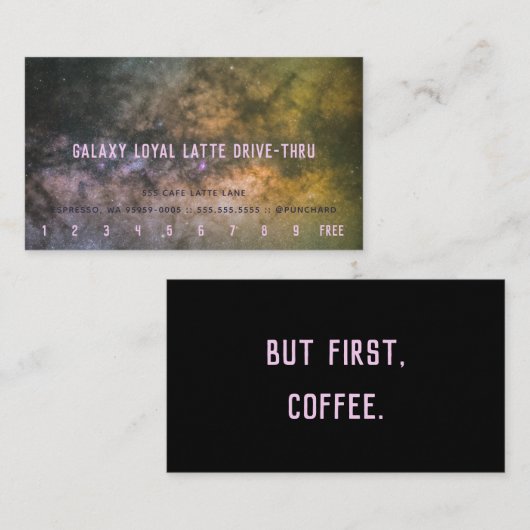 Loyalty Latte Drive-Thru Galaxy Milchstraße Foto Treuekarte (Vorne/Hinten)
