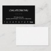Loyalty Latte Drive-Thru Schwarzer Hintergrund Treuekarte (Vorne/Hinten)