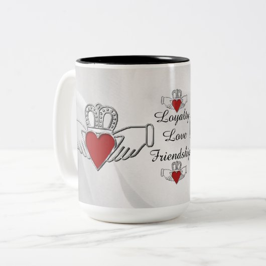Loyalty Liebe Freundschaft Claddagh Coffee Tasse (Vorderseite Links)