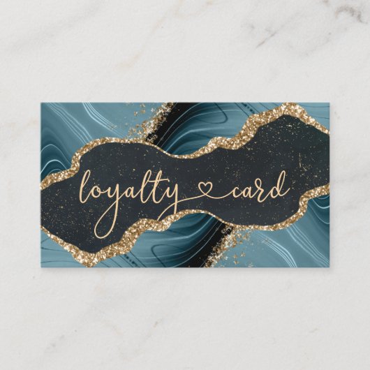 Loyalty Marble Glitzer Card 5 Salon Visitenkarte (Vorderseite)