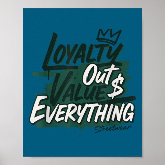 Loyalty Outvalues Everything Streetware Urban Poster (Vorne)