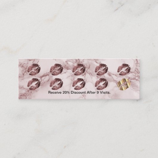 Loyalty Punch Card - Dunkle Rose Glitzer und Marmo Treuekarte (Vorderseite)