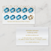 Loyalty Punch Card - Türkisblau - Glitzer 2 Treuekarte (Vorne/Hinten)