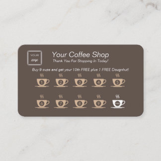 Loyalty Rewards Punch Card - Coffee Shops & Cafés Visitenkarte