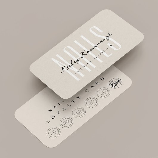 Loyalyalitätskarte für Nail Tech Beauty Sand und L Visitenkarte