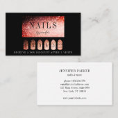 LoyŌ 5 Nails Artist Silver Orange Visitenkarte (Vorne/Hinten)