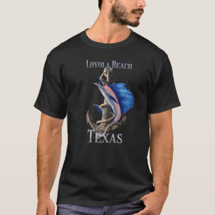Loyola Beach Texas Schwertfisch Marlin Hochseeange T-Shirt