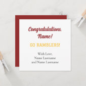 Loyola University Chicago LUC - Geschenkkarte Karte (Vorderseite/Rückseite Beispiel)