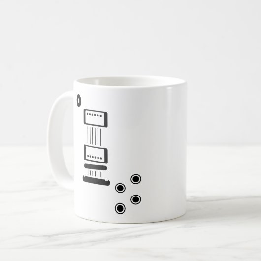 LP-ähnliche E-Gitarrenikone Kaffeetasse (Vorderseite Links)