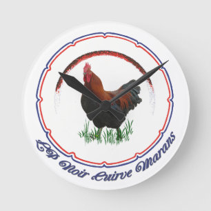 LP French Black Copper Marans Clock Runde Wanduhr