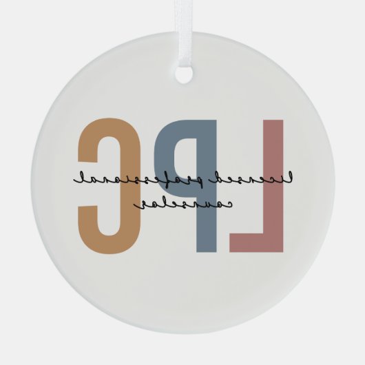 LPC lizenzierter Beruflicher Berater Ornament Aus Glas (Rückseite)