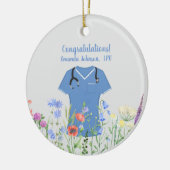 LPN Blue Scrubs Keramik Ornament (Links)