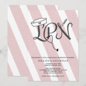 LPN Krankenschwester Abschluss lädt rot-rosa Glitz Einladung (Vorne/Hinten)