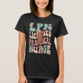 LPN Licensed Practical Nurse Retro Groovy Nursing  T-Shirt (Vorderseite)