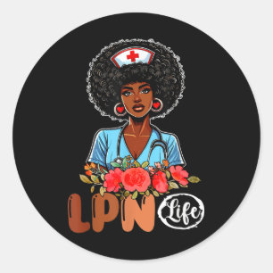 Lpn Life Costume Nurse Proud Black History Monte A Runder Aufkleber