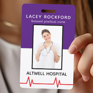 LPN-Lila medizinisches Foto für Krankenpflege Ausweis