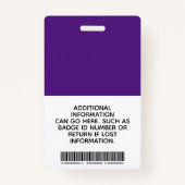 LPN-Lila medizinisches Foto für Krankenpflege Ausweis (Rückseite)