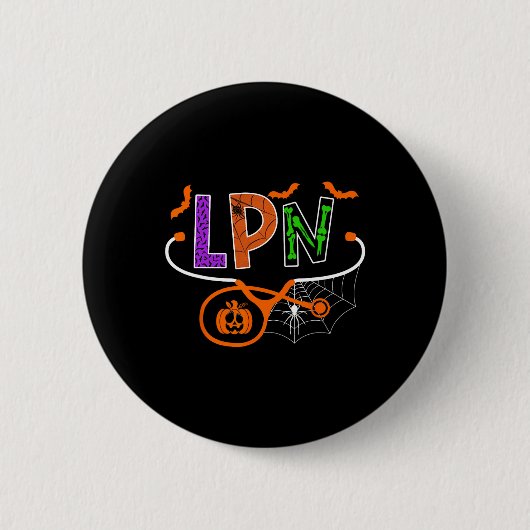 Lpn lizenzierte Practice Nurse Halloween Pumpkin S Button (Vorderseite)